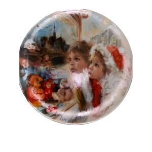 Limoges France 1986 Christmas Plate La Vitrine Magique Jean-Claude Guidou 1st Ed